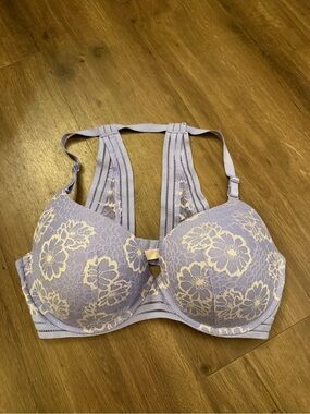 Victoria’s Secret PINK Lavender Floral Lace Bra with Contrast Flowers